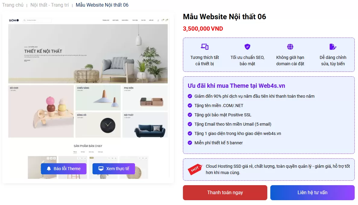 Thiết kế website nội thất